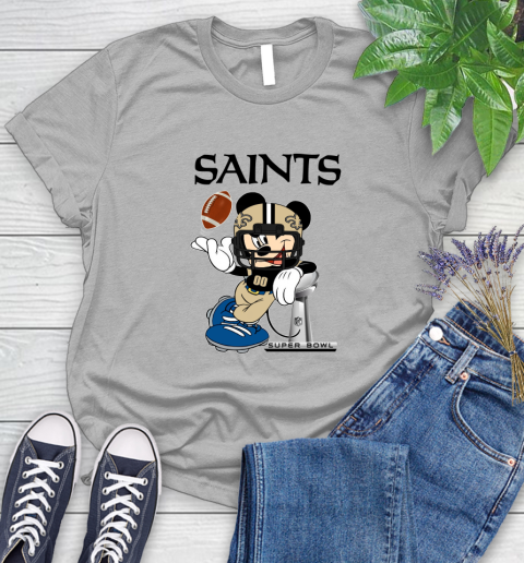 NFL New Orleans Saints Mickey Mouse Disney Super Bowl Football T Shirt Women's T-Shirt 5