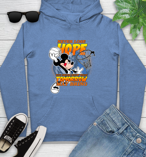 Dallas Mavericks NBA Basketball Mickey Disney Never Lose Hope Youth Hoodie 13