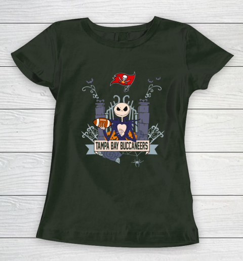 NFL Tampa Bay Buccaneers Football Jack Skellington Halloween Women's T-Shirt 4