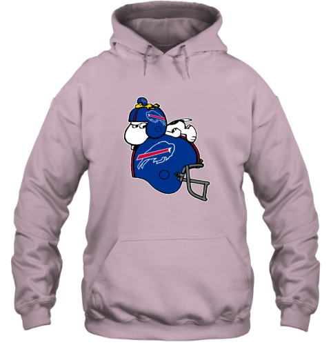 gokw snoopy and woodstock resting on buffalo bills helmet hoodie 23 front light pink