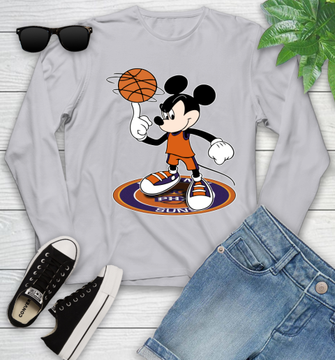 NBA Basketball Phoenix Suns Cheerful Mickey Disney Shirt Youth Long Sleeve 5