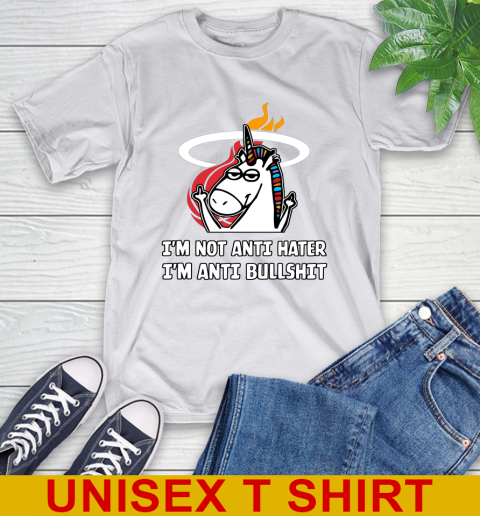 Miami Heat NBA Basketball Unicorn I'm Not Anti Hater I'm Anti Bullshit T-Shirt 12