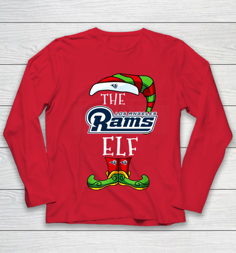 Los Angeles Rams Christmas ELF Funny NFL Youth Long Sleeve 8