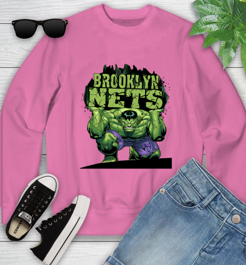 Brooklyn Nets NBA Basketball Incredible Hulk Marvel Avengers Sports Youth Sweatshirt 7