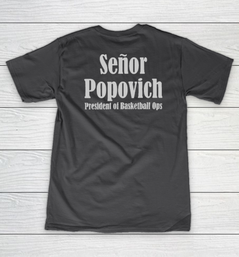 Coach Pop El Jefe (print on front and back) Women's V-Neck T-Shirt 11