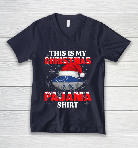 Indianapolis Colts This Is My Christmas Pajama Shirt NFL V-Neck T-Shirt 2
