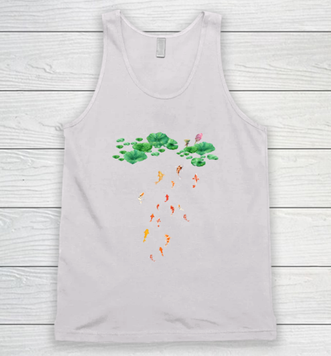 Watercolor Japanese Koi Fish Goldfish Lily Pad Lotus Leaf Beauty Tank Top