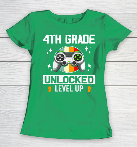 Next Level t shirts 4th Grade Unlocked Level Up Back To School Fourth Grade Gamer Women's T-Shirt 5