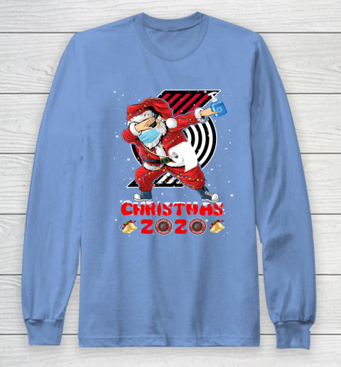 Portland Trail Blazers Funny Santa Claus Dabbing Christmas 2020 NBA Long Sleeve T-Shirt 8