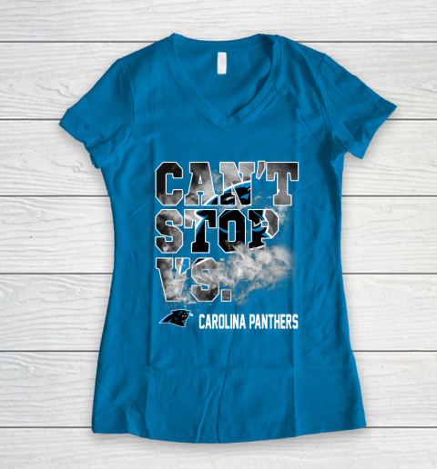 NFL Carolina Panthers Can't Stop Vs Women's V-Neck T-Shirt 5