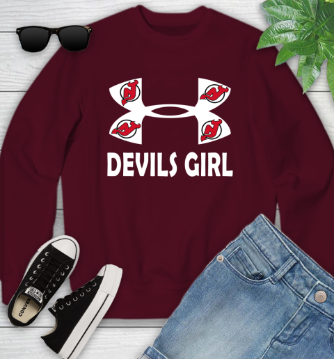 NHL New Jersey Devils Girl Under Armour Hockey Sports Youth Sweatshirt 4