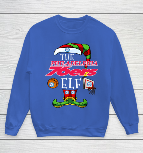 Philadelphia 76ers Christmas ELF Funny NBA Youth Sweatshirt 6