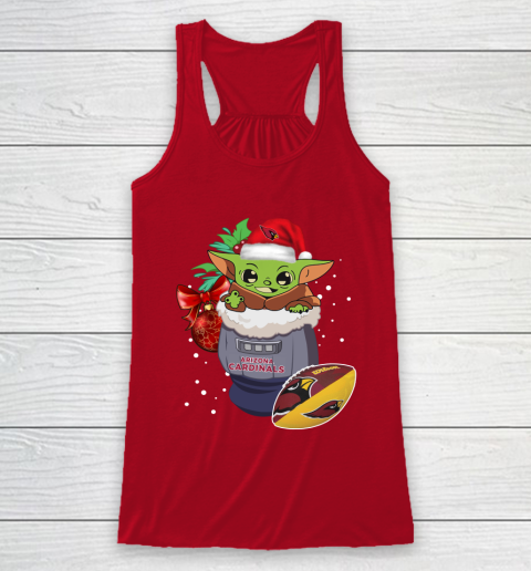 Arizona Cardinals Christmas Baby Yoda Star Wars Funny Happy NFL Racerback Tank 5