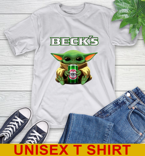 Star Wars Baby Yoda Hugs Beck's Beer Shirt 12