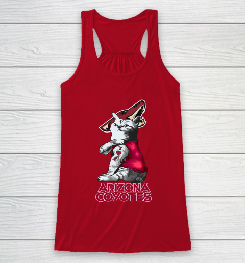 NHL My Cat Loves Arizona Coyotes Hockey Racerback Tank 4