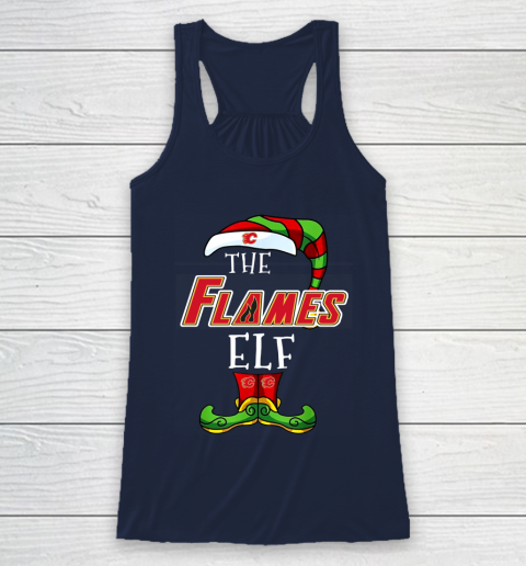 Calgary Flames Christmas ELF Funny NHL Racerback Tank 8