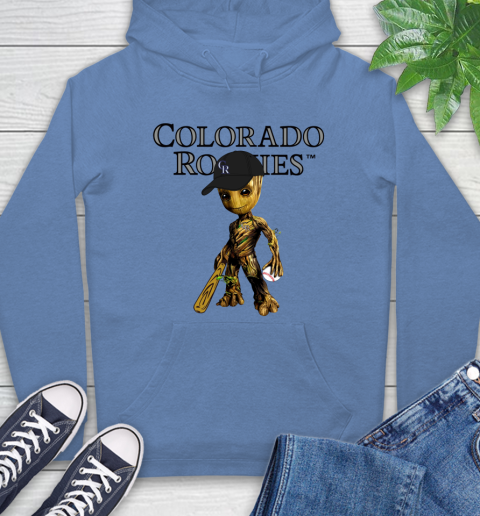 MLB Colorado Rockies Groot Guardians Of The Galaxy Baseball Hoodie 11