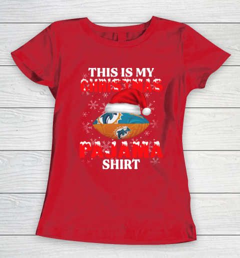Miami Dolphins This Is My Christmas Pajama Shirt NFL Women's T-Shirt 9