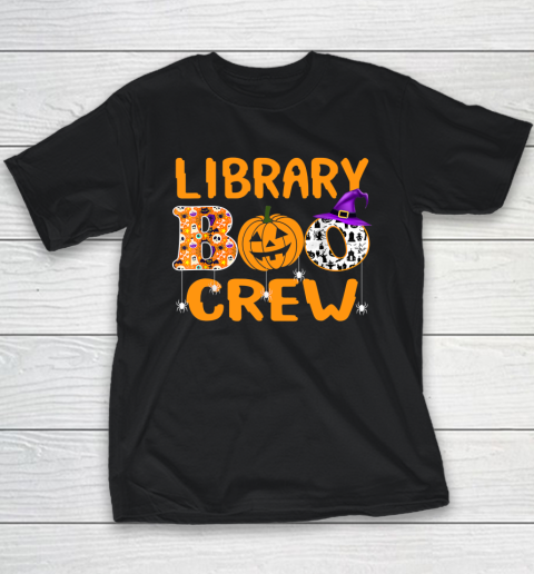 Library Boo Crew School Librarian Halloween Library Book Youth T-Shirt