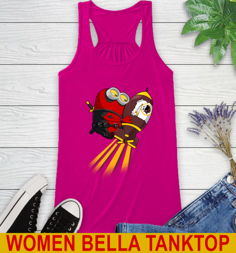 NFL Football Washington Redskins Deadpool Minion Marvel Shirt Racerback Tank 6