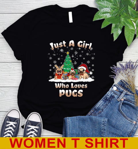 Christmas Just a girl who love pugs dog pet lover 85