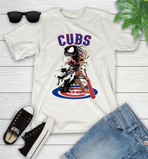 MLB Chicago Cubs Baseball Venom Groot Guardians Of The Galaxy Youth T-Shirt
