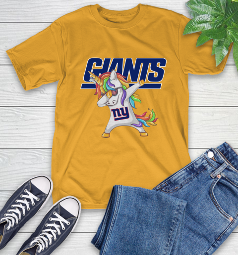 New York Giants NFL Football Funny Unicorn Dabbing Sports T-Shirt 3