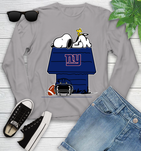 New York Giants NFL Football Snoopy Woodstock The Peanuts Movie Youth Long Sleeve 5