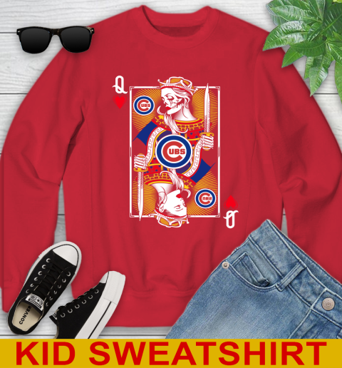 MLB Baseball Chicago Cubs The Queen Of Hearts Card Shirt Youth Sweatshirt 7
