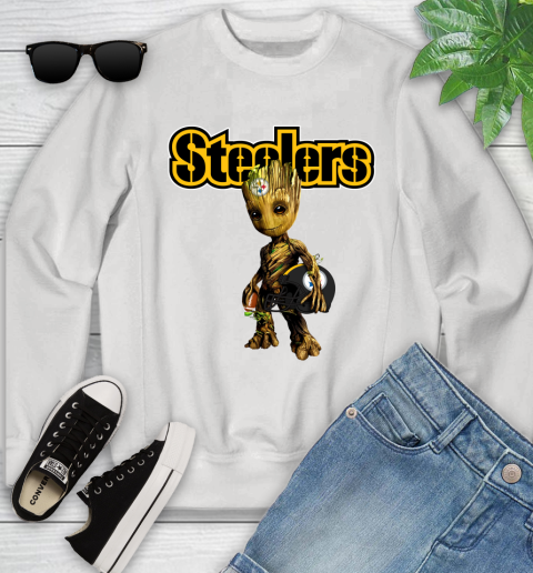 Pittsburgh Steelers NFL Football Groot Marvel Guardians Of The Galaxy Youth Sweatshirt