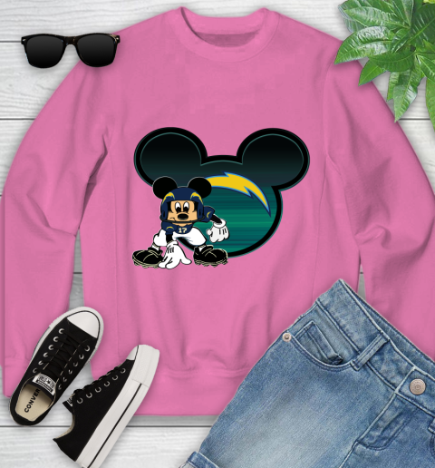 NFL Los Angeles Chargers Mickey Mouse Disney Football T Shirt Youth Sweatshirt 7