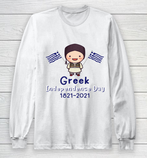 Kids Greek Independence 200th Anniversary Greece for Boys Long Sleeve T-Shirt