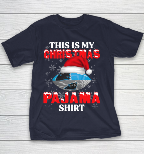 Carolina Panthers This Is My Christmas Pajama Shirt NFL Youth T-Shirt 2