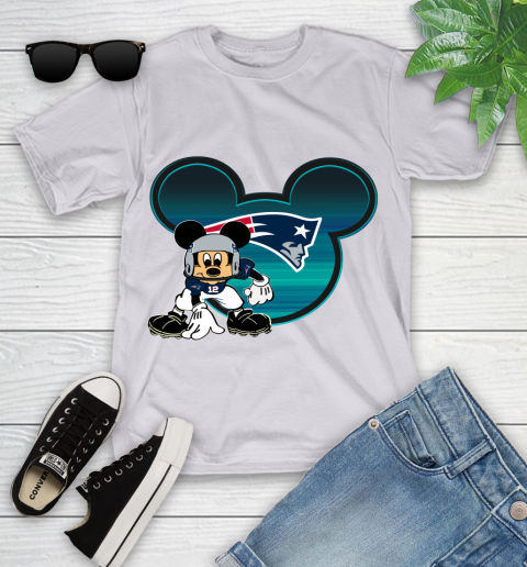 NFL New England Patriots Mickey Mouse Disney Football T Shirt Youth T-Shirt 4