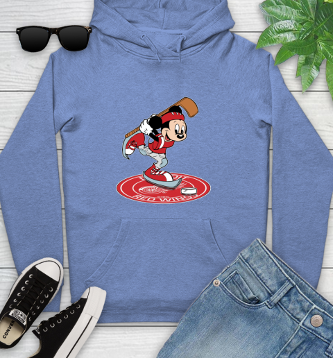 NHL Hockey Detroit Red Wings Cheerful Mickey Disney Shirt Youth Hoodie 11