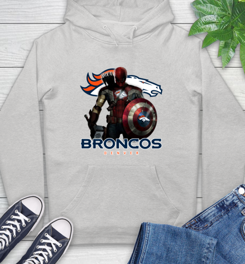 NFL Captain America Thor Spider Man Hawkeye Avengers Endgame Football Denver Broncos Hoodie