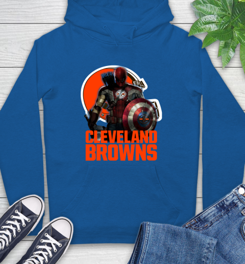 NFL Captain America Thor Spider Man Hawkeye Avengers Endgame Football Cleveland Browns Hoodie 9