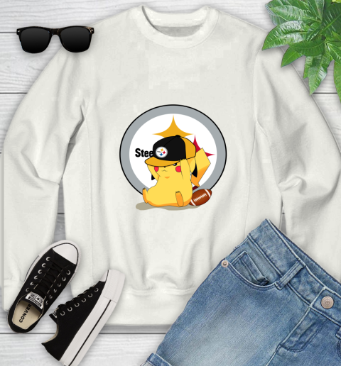 NFL Pikachu Football Sports Pittsburgh Steelers Youth Sweatshirt