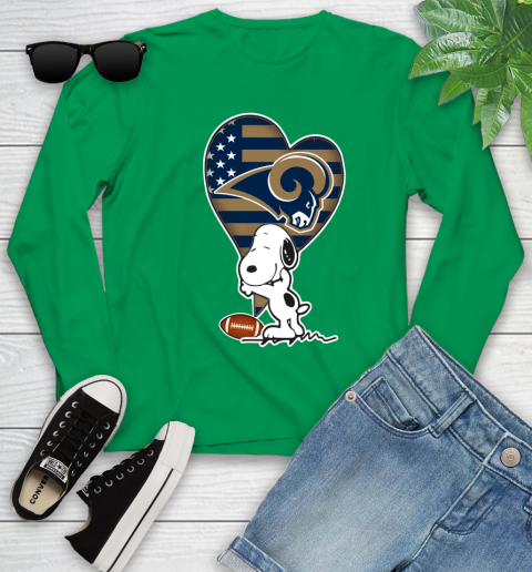 Los Angeles Rams NFL Football The Peanuts Movie Adorable Snoopy Youth Long Sleeve 6