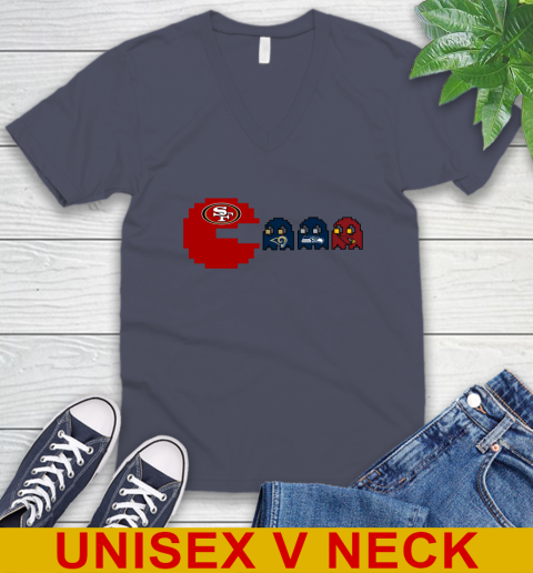 San Francisco 49ers NFL Football Pac Man Champion V-Neck T-Shirt 8