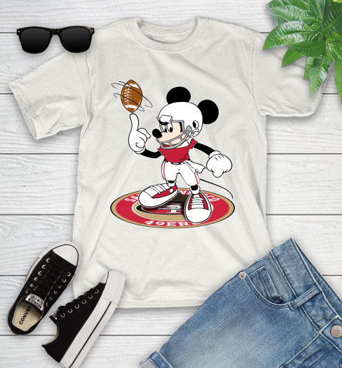 NFL Football San Francisco 49ers Cheerful Mickey Disney Shirt Youth T-Shirt 2