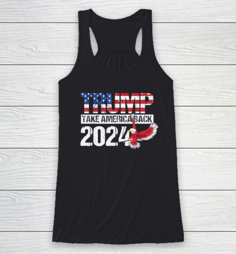 Trump 2024 Flag Take America Back Racerback Tank