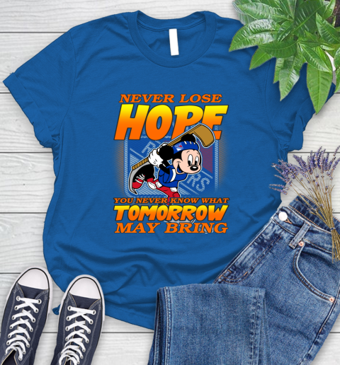 New York Rangers NHL Hockey ootball Mickey Disney Never Lose Hope Women's T-Shirt 12