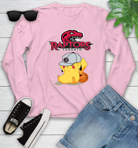 NBA Pikachu Basketball Sports Toronto Raptors Youth Long Sleeve 10