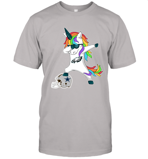 Football Dabbing Unicorn Steps On Helmet Philadelphia Eagles Unisex Jersey Tee