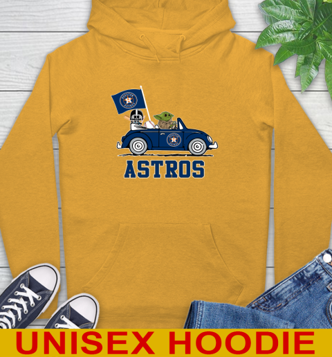 MLB Baseball Houston Astros Darth Vader Baby Yoda Driving Star Wars Shirt Hoodie 3