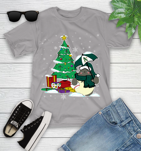 Oakland Athletics MLB Baseball Cute Tonari No Totoro Christmas Sports Youth T-Shirt 4