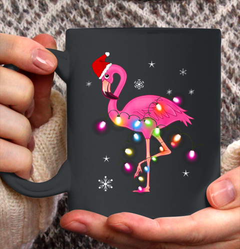 Pink Flamingo Christmas Ceramic Mug 11oz