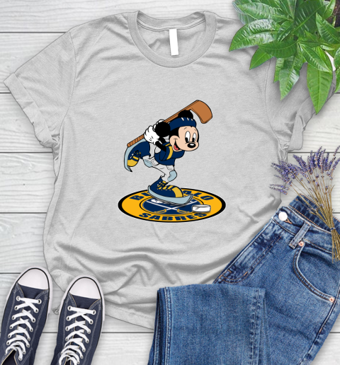 NHL Hockey Buffalo Sabres Cheerful Mickey Disney Shirt Women's T-Shirt 2