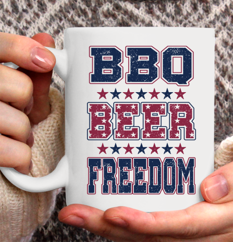BBQ Beer Freedom Ceramic Mug 11oz 2